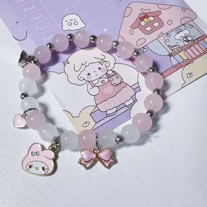 Sanrio Hello Kitty Kuromi coppia bracciali per donna uomo simpatico magnete romantico cuore abbinato amanti braccialetto gioielli Mymelody