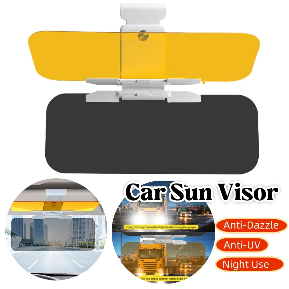 Foldable Car Sun Visor HD Anti-Glare Sunglasses Day & Night Vision Driving Mirror UV Protection Flip-Down Interior Accessories