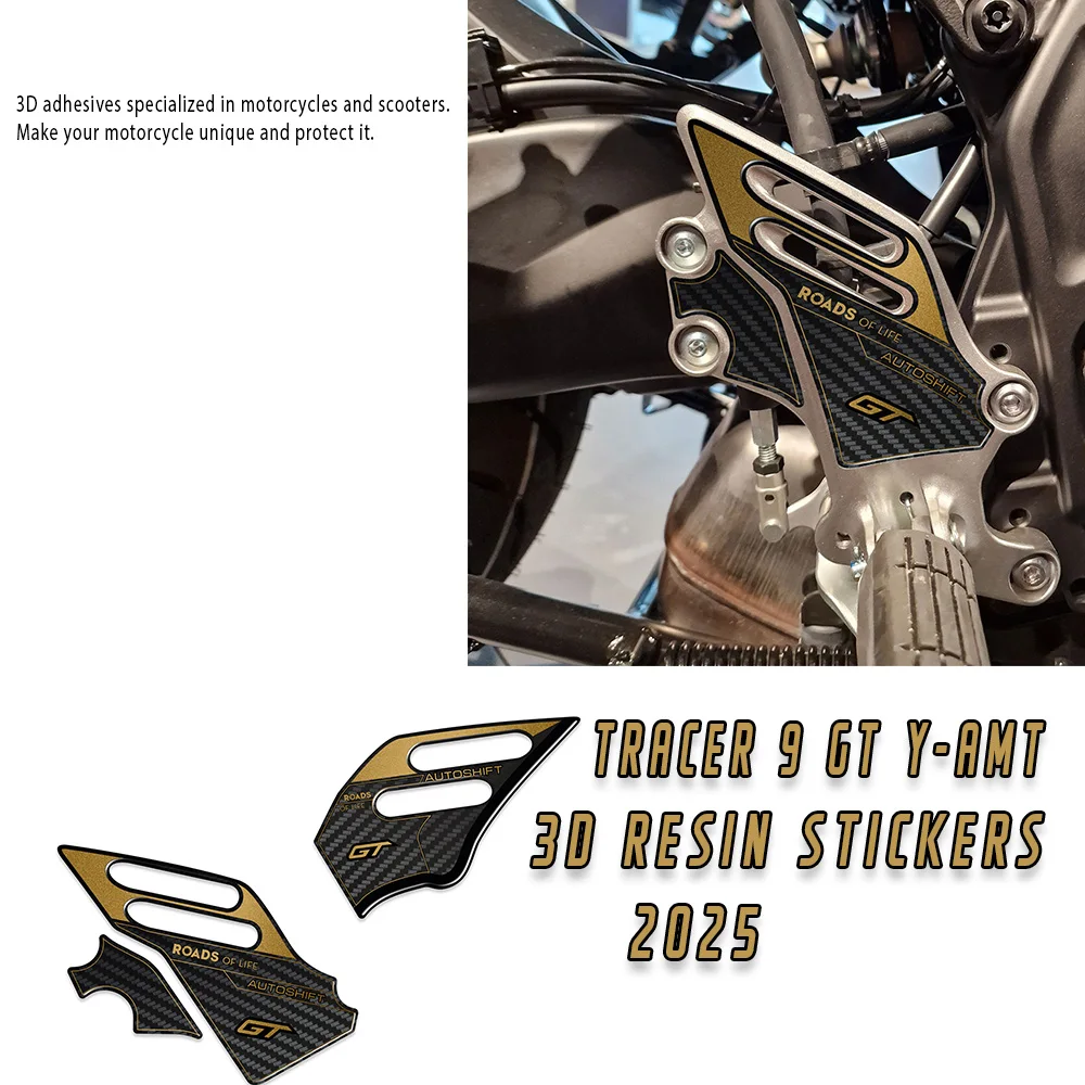 Motorcycle Accessories For Tracer 9 GT Y-AMT 2025 Stickers Tracer 9GT Y AMT Motorcycle Heel Waterproof Scratch 3D Resin Stickers