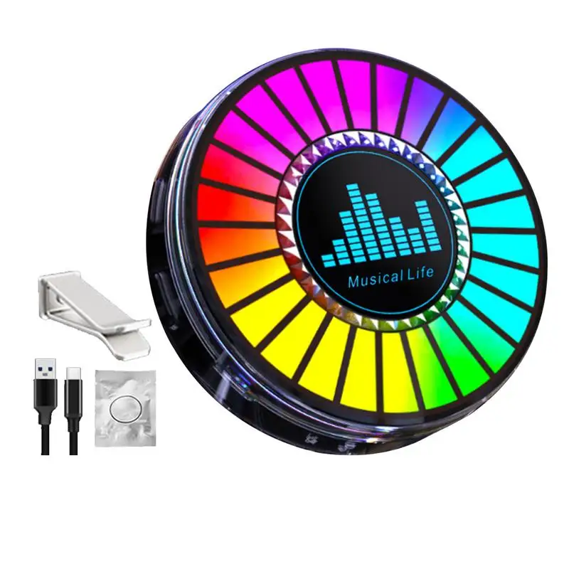 

Rgb Rechargeable Sound Control Light Rgb Auto LED Colorful Dj Sound Pickup Arom Ambient Light Music Sync Lights Rhythm Ambient