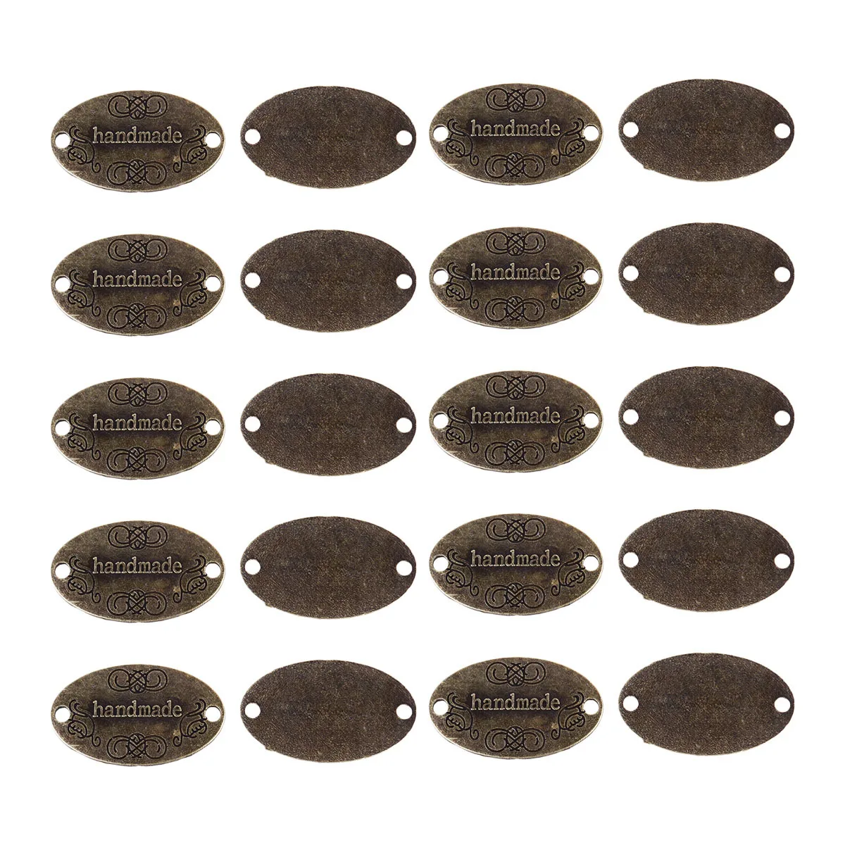 

60Pcs Golden Retro Metal Label Pendant Charm Fine Craftsmanship DIY Jewelry Making Accessory for Necklace Keyring