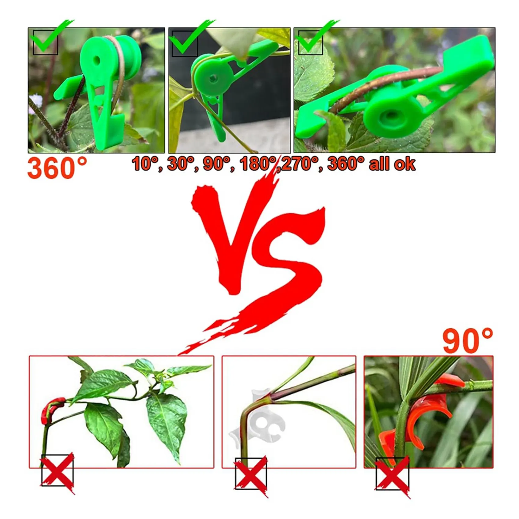 ABKW-180Pcs 360 Degree Plant Stem Trainer Clips, Adjustable Plant Branches Bender Clips, Plant Training Control Of Plants