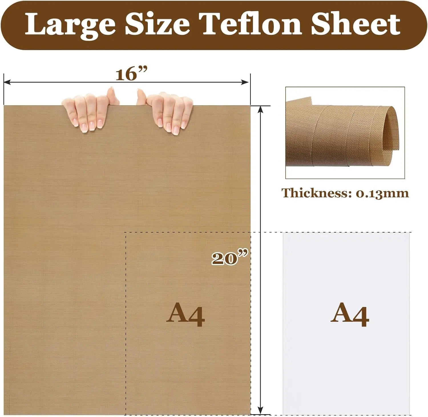 5 Pack Te-flon Sheet for Heat Press, Large Size Heat Transfer Press Cover Paper Heat Resistant Transfer Protector Mat