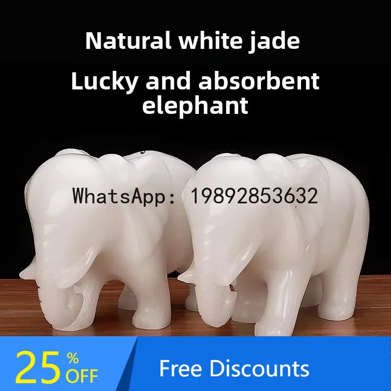 

pure natural marble lucky elephant water-absorbing elephant mascot living room feng shui decoration