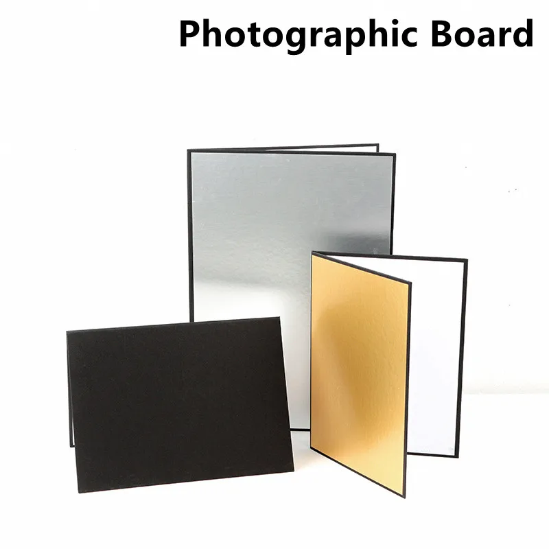 A3 Thick Photography Cardboard Reflector Standing Shooting Still Life Fill Light Absorbing Hook Black and White Side Photo Props