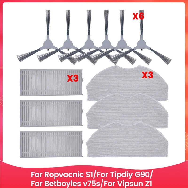 

Комплект аксессуаров ABGH для ROPVACNIC S1, для Tipdiy G90, для Betboyles V75S, запасные части для робота-пылесоса VIPSUN Z1