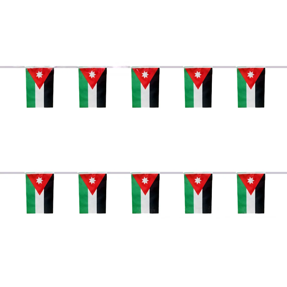EOODLOVE 14×21 cm 20 pcs/lot Jordan Flag High Quality Polyester Small Jordan Flag Holiday Party Hanging Decorative Flag