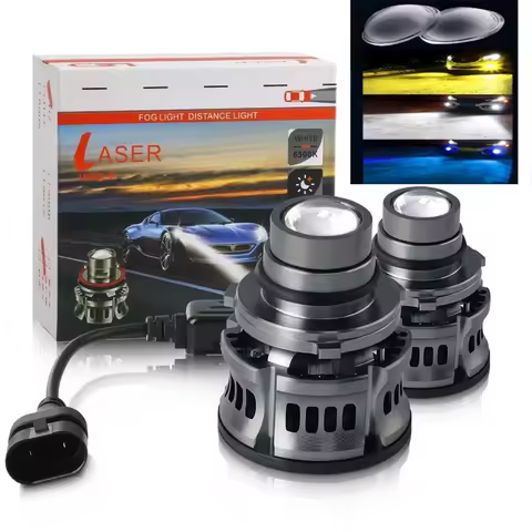 H11 LED Laser Projector Lens Headlight H7 9005 9006 HB3 HB4 Fog Light Bulb H8 H9 CSP 6000K 3000K Turbo Light White Yellow Blue