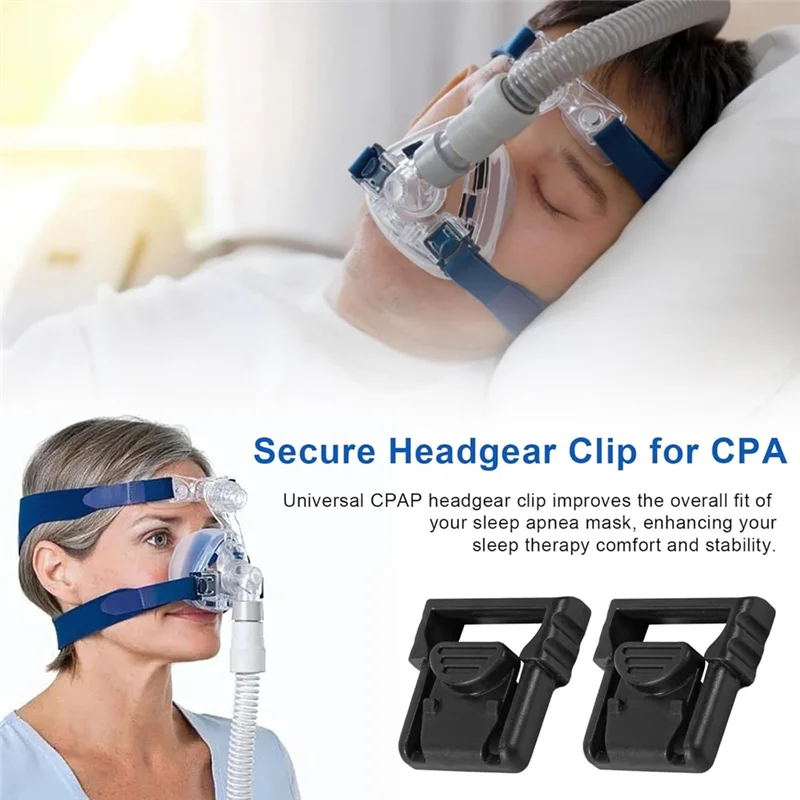 A84E-For Resmed Mirage Nasal CPAP Mask Headgear Clips, Comfortable Strap Fixation 2-Pack