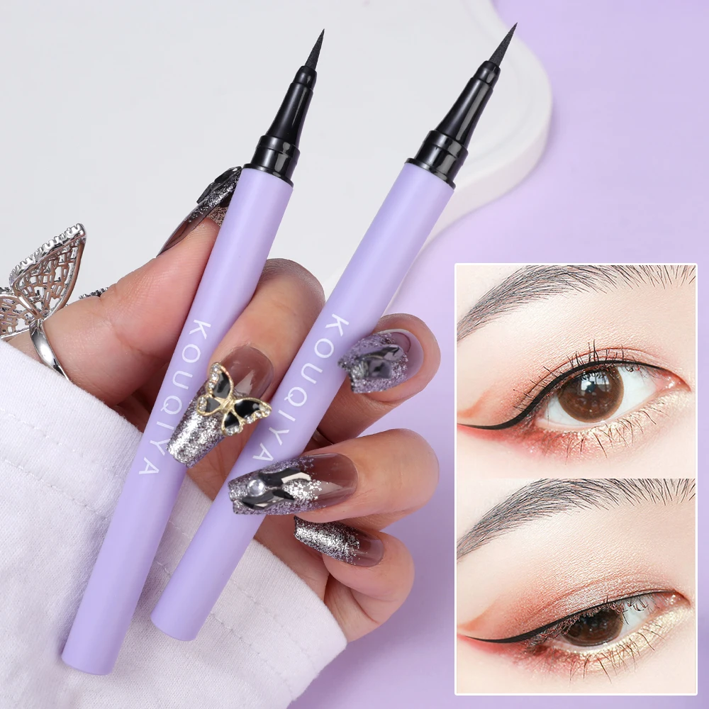 Eyeliner liquido nero penna Eyeliner impermeabile opaca Ultra Fine a lunga durata penna per trucco naturale senza sbavature ad asciugatura rapida bellezza