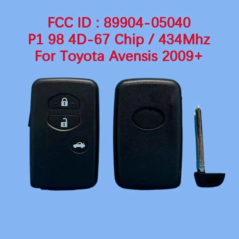 

CN007168 Послепродажный 3-кнопочный смарт-брелок 434 МГц FCC 89904-05040 P1 98 4D-67 Чип для Toyota Avensis 2009+