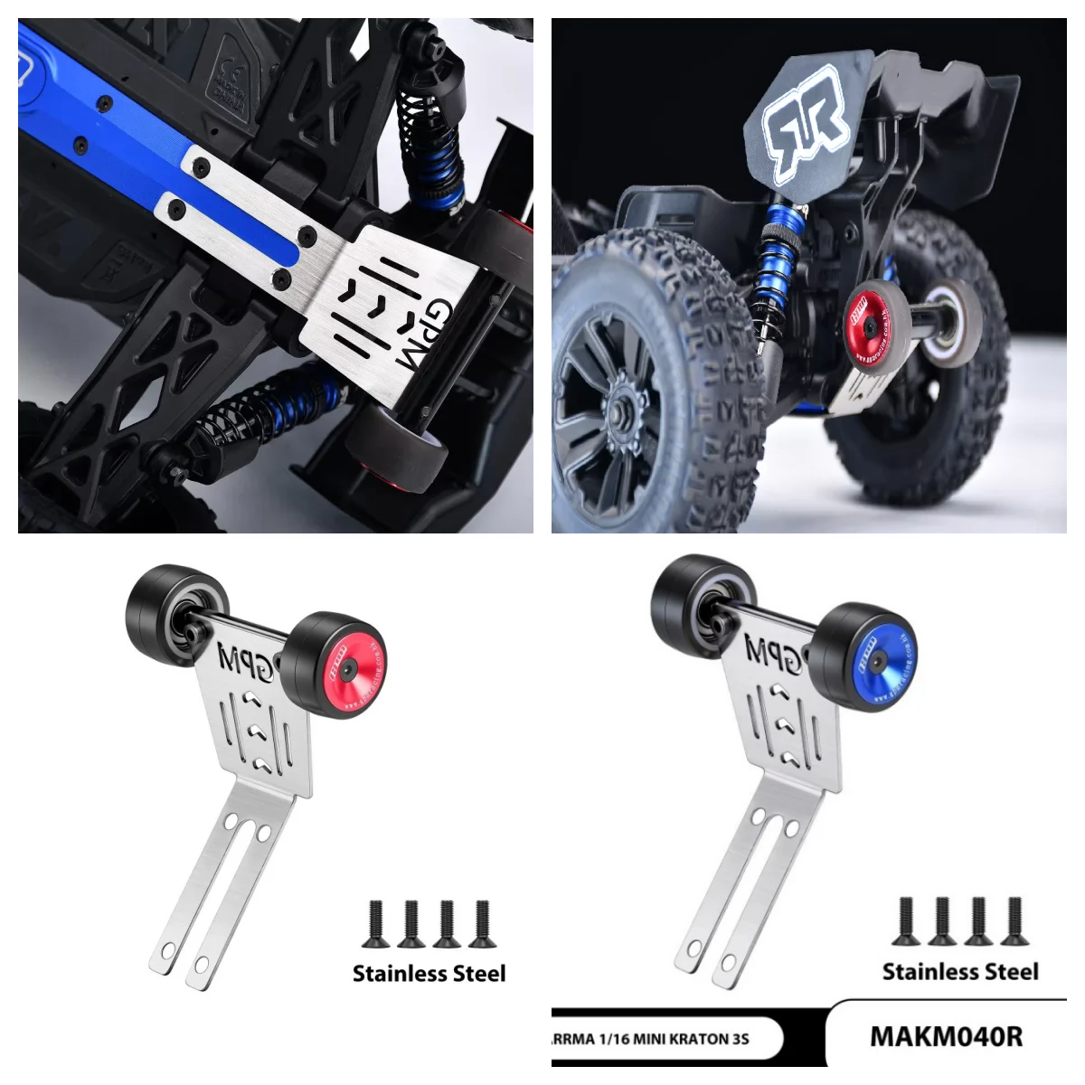 

ARRMA 1/16 Mini Kart 3S, передняя ступица колеса из нержавеющей стали с шарикоподшипниками