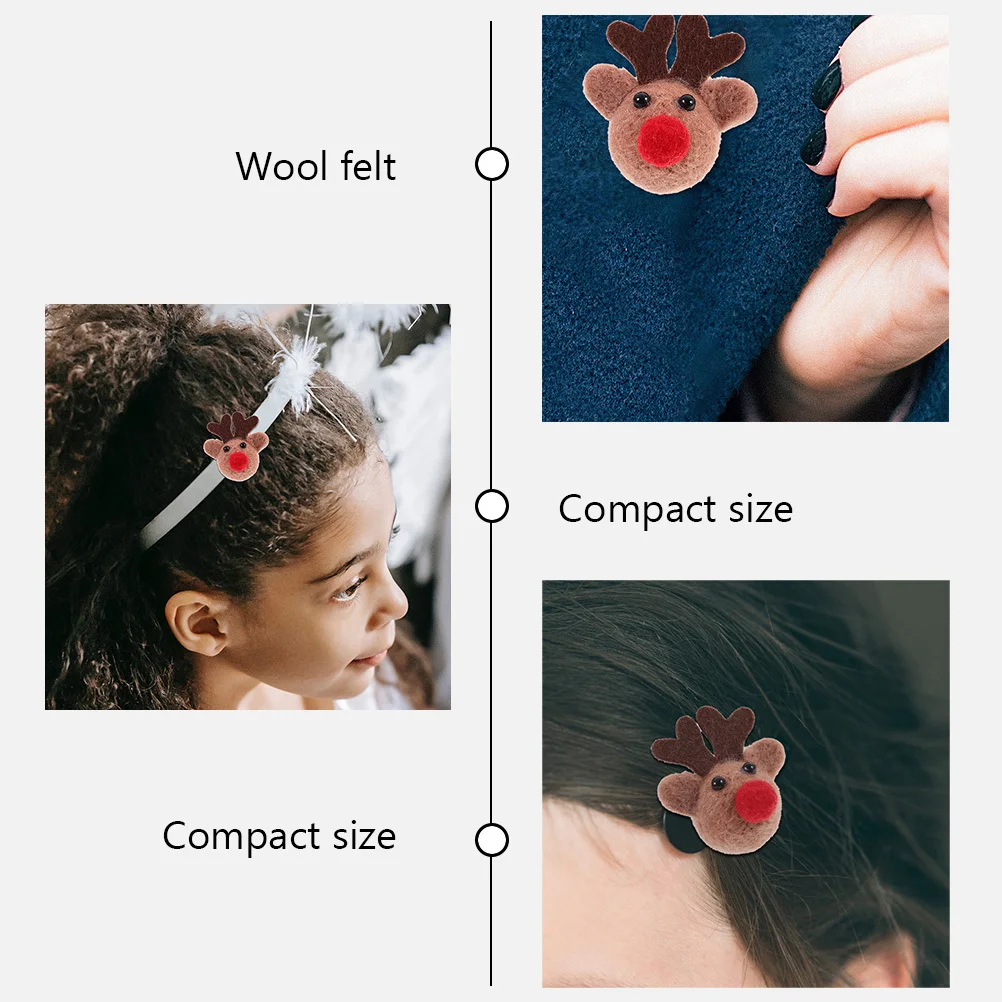 

12pcs Christmas Elk Heads Decor, Cute Cartoon Ornaments For Diy Crafts, Pendant Hair Accessories, Xmas Tree Hanging Decorations