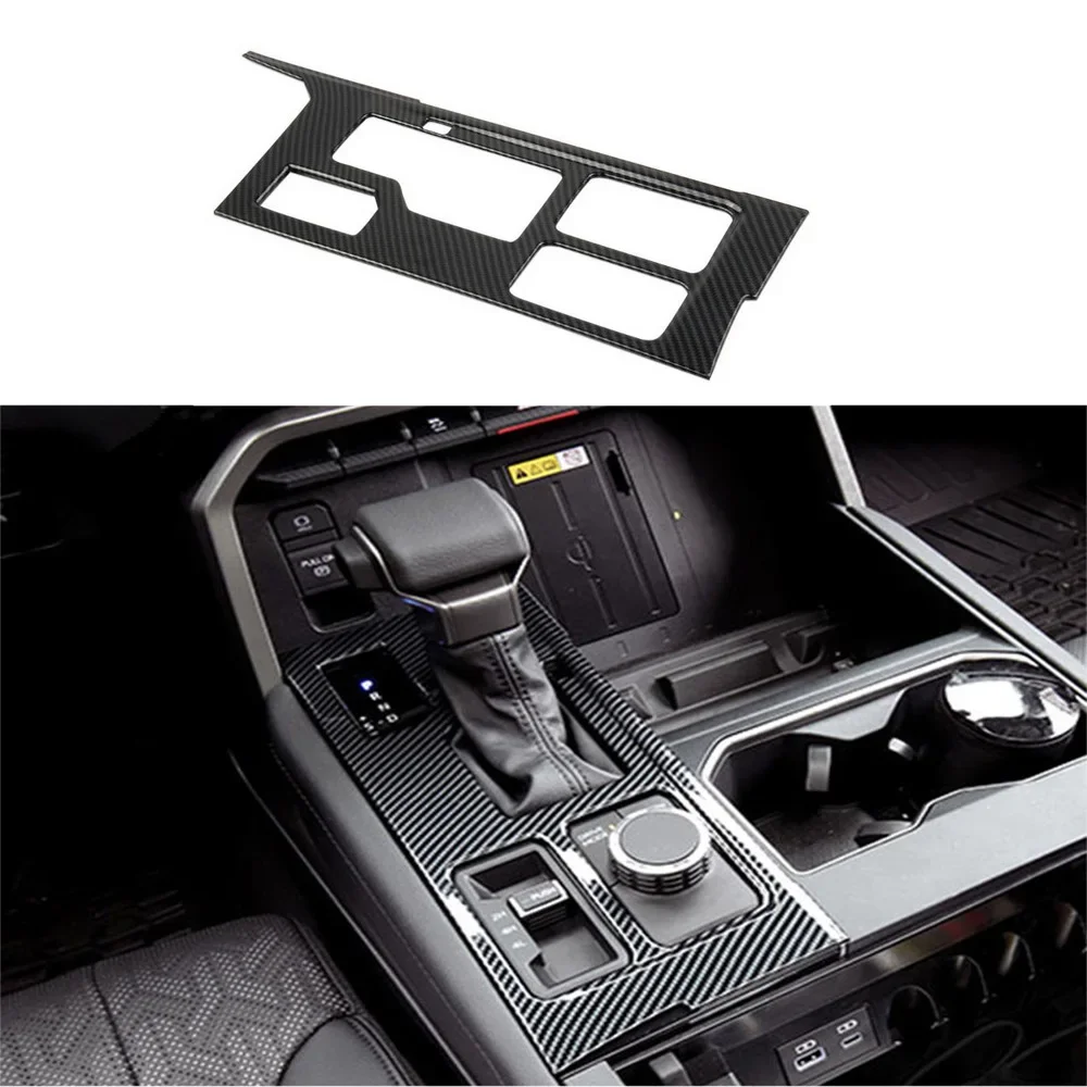 1pc ABS Carbon Fiber Color Central Control Gear Cover Decorative Panel Fit For Toyota Tundra 2022 2023