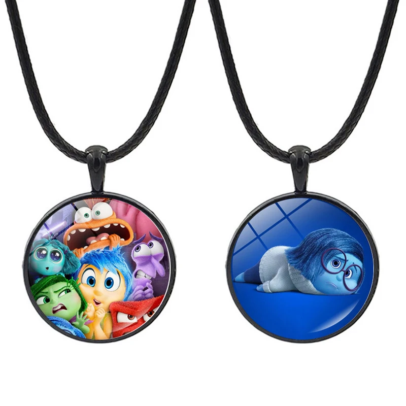 

Cartoon Inside Out 2 Necklace Anger Disgust Sadness Jewelry Pendant Girl Necklace Toy Lover Jewelry Friend's Birthday Gift