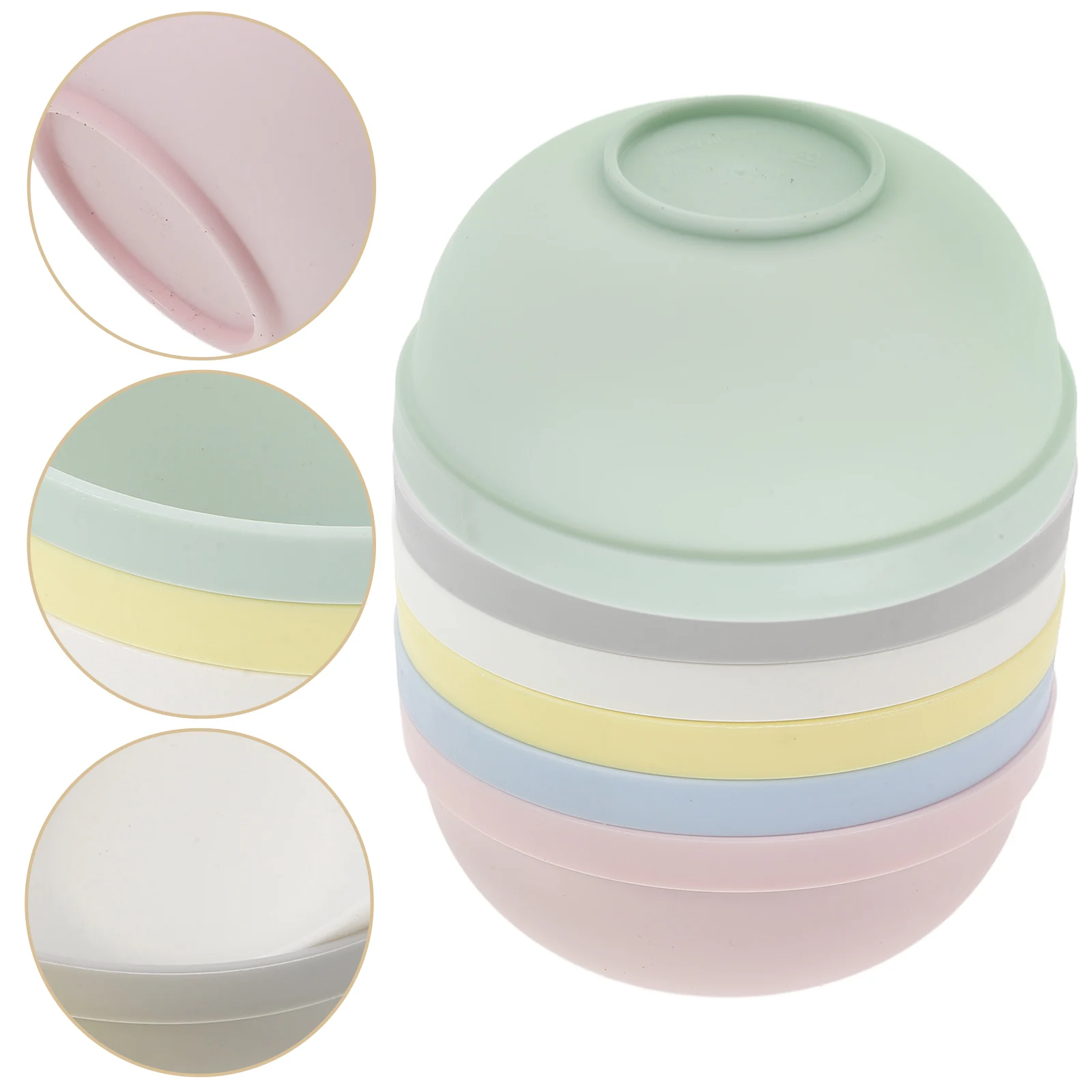 

6 Pcs Home Rice Bowl Set Salad Fruit for Kitchen Cereal Dinner Breakfast Plastic Bowls Child Oatmeal