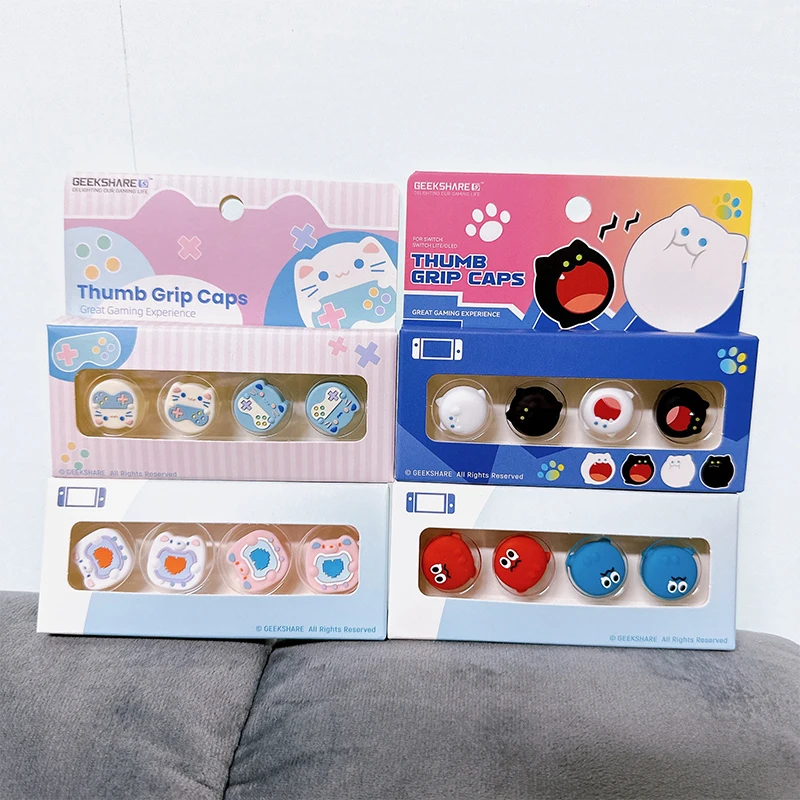 Cute Cartoon Silicone Thumb Stick Grip Cap Joystick Cover For Switch NS Oled/Lite Joy-con Controller Soft Protector Case