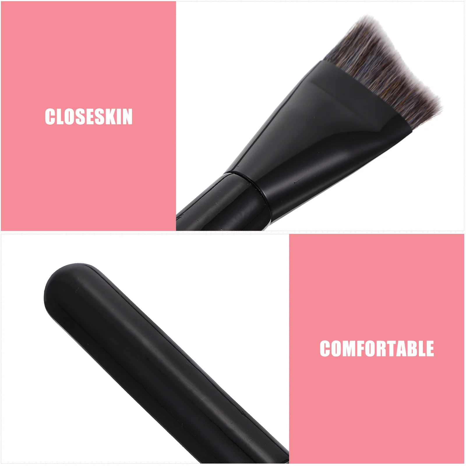 1 Stuks Helder Zwart Houten Handvat Make-Up Borstel V-vormige Vaste Punt Contouren Foundation Brush Draagbare Geavanceerde Gezicht beeldhouwen