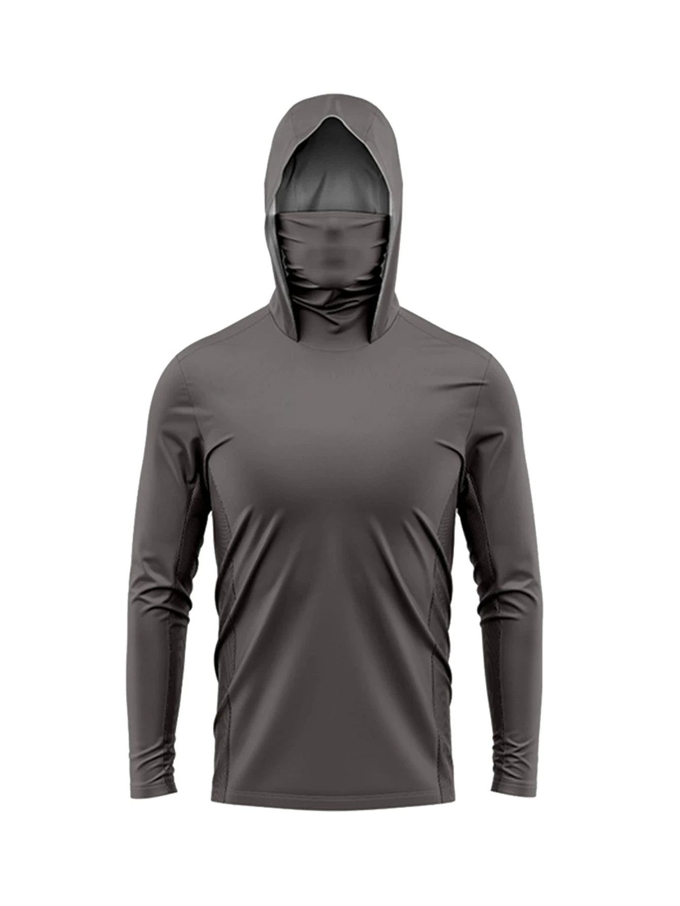 

Men's Face Cover Fishing Clothes Outdoor Summer Mask Hoodie Long Sleeves Sun Uv Protection Hooded Fishing Shirt