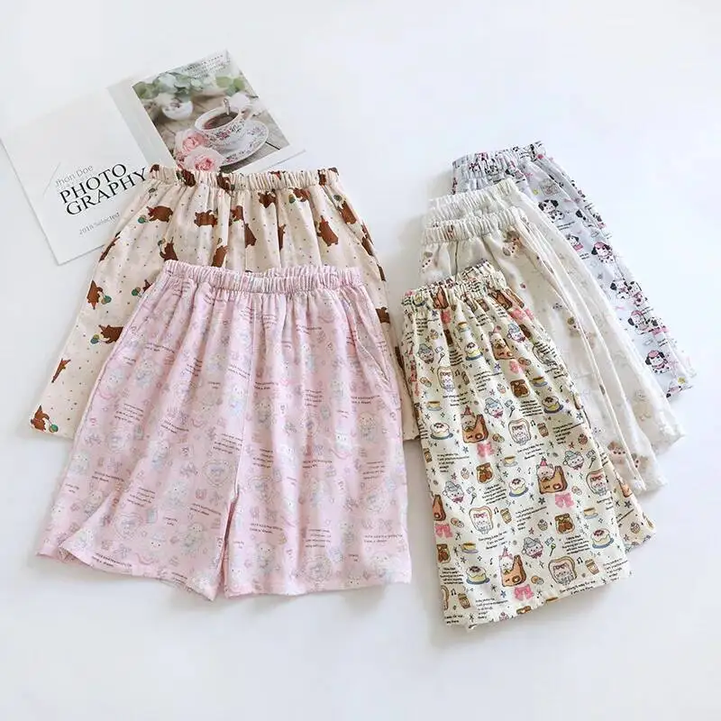 shorts-pama-de-algodao-estampado-multicolorido-para-mulheres-verao-confortavel-e-respiravel-calcas-curtas-de-praia-para-casa