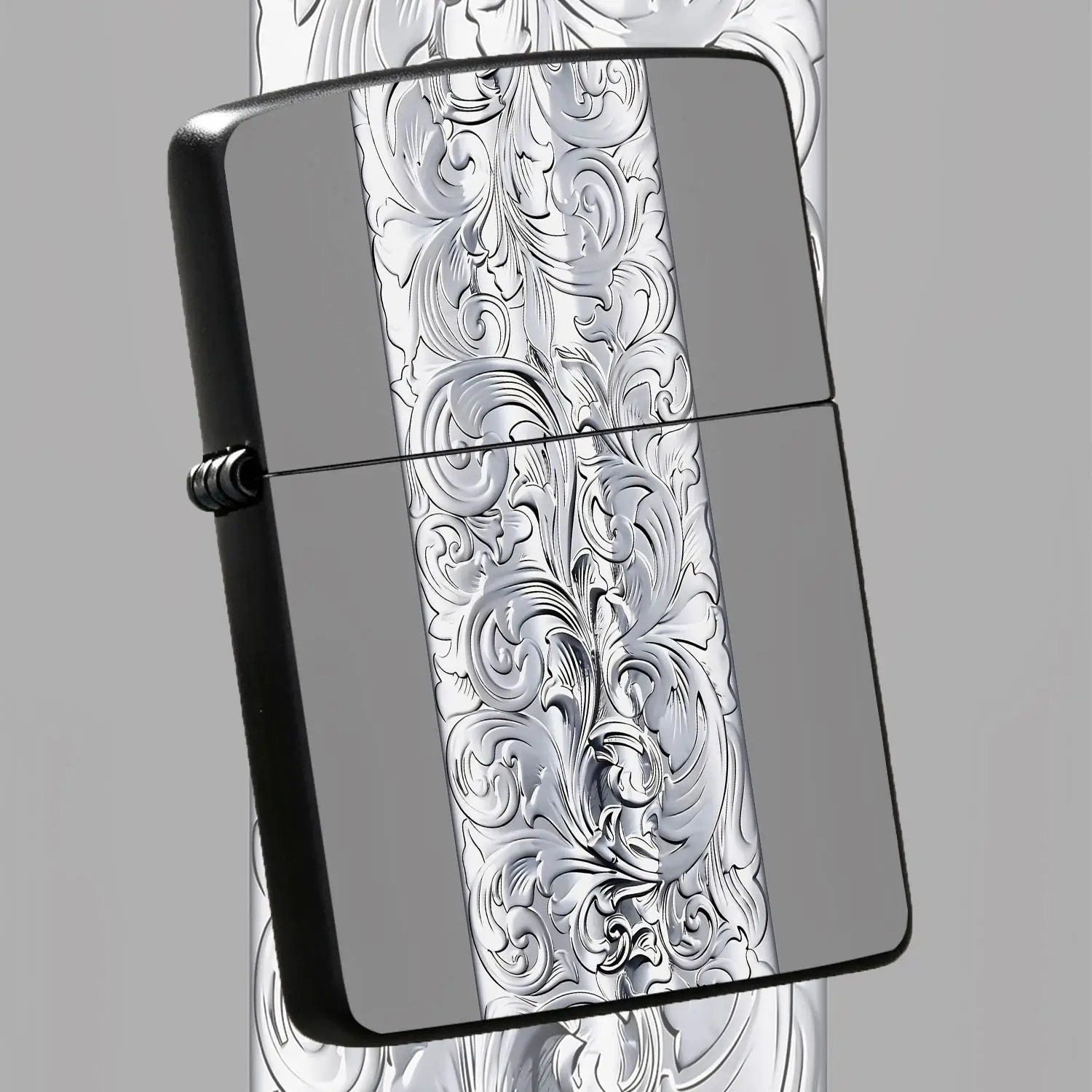 Vintage Scroll Engraved Lighter, Exquisite Embossed Floral Pattern, Sleek Comfortable Grip, Portable For Daily Carry, Ideal For All Occasions, Thoughtful Gift Choice, Durable Fine Craftsmanship, Elegant Decorative Detai A Humorous And Inter