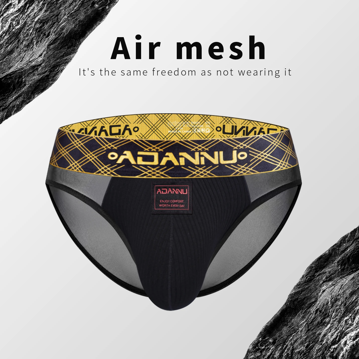 

ADANNU Men's Summer Nylon Briefs Ice Silk Low Waist Ultra Thin Cool Breathable Comfortable Sports Underwear