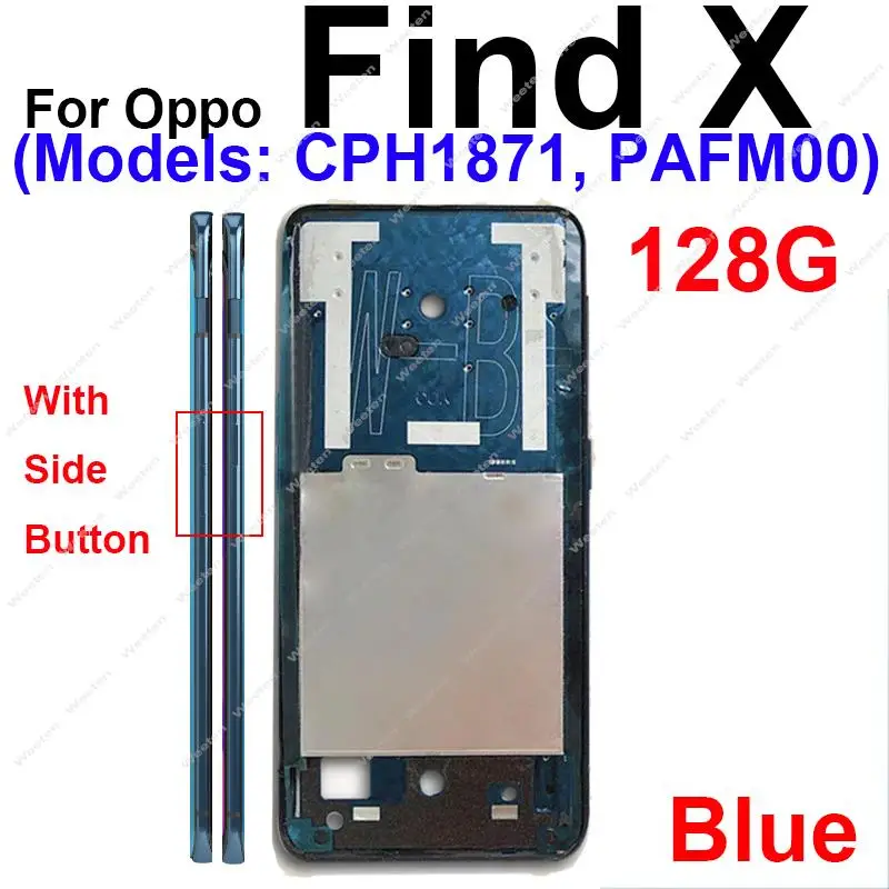 LCD Front Frame Housing Bezel Cover Case For OPPO Find X Middle Frame with/without Lifting Cover Side Buttons Replacement