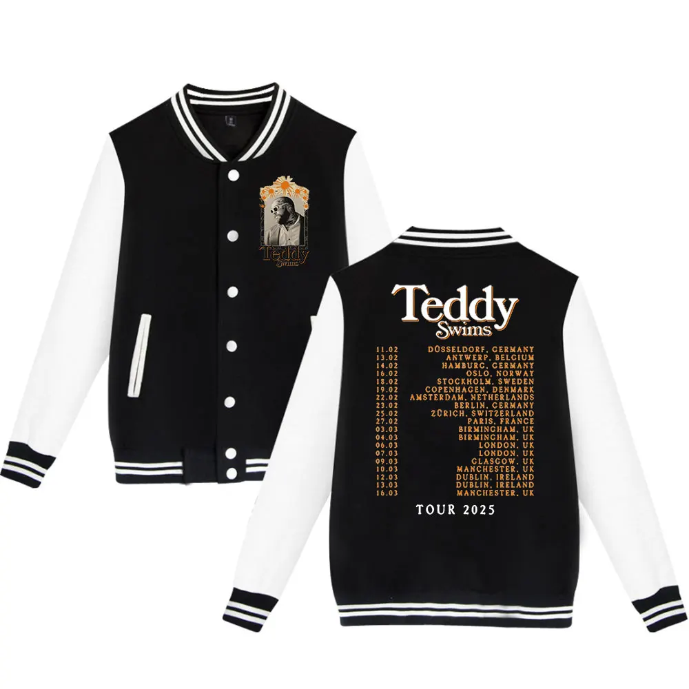 

Teddy Swims Daisy Photo 2025 TOUR Baseball Jacket Merch Unisex Fashion Casual Long Sleeve Clothing