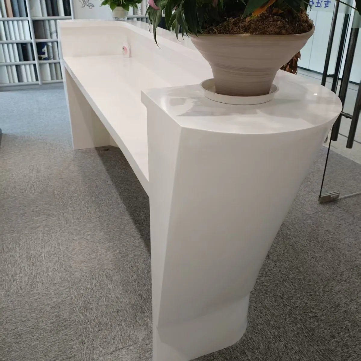 

Special shaped front desk bar