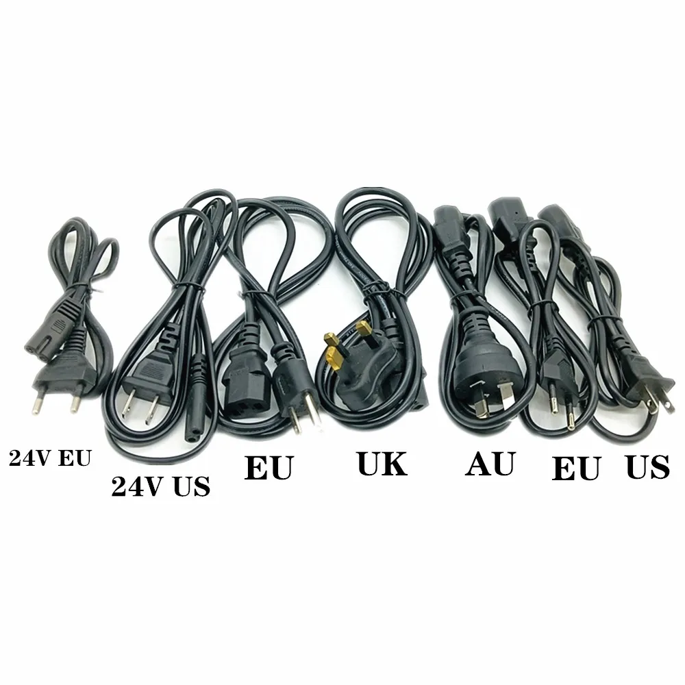 5pcs Wholesale AC Power Cord cable for laptop adapter lead Adapter EU, US, AU ,UK Plug All Available