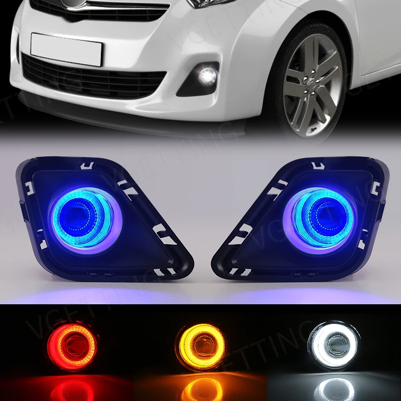 For Toyota Ractis 2010 2011 2012 2013 2014 Led Fog Lamp Angel Eyes DRL Daytime Running Light Yellow White Blue Red Waterproof