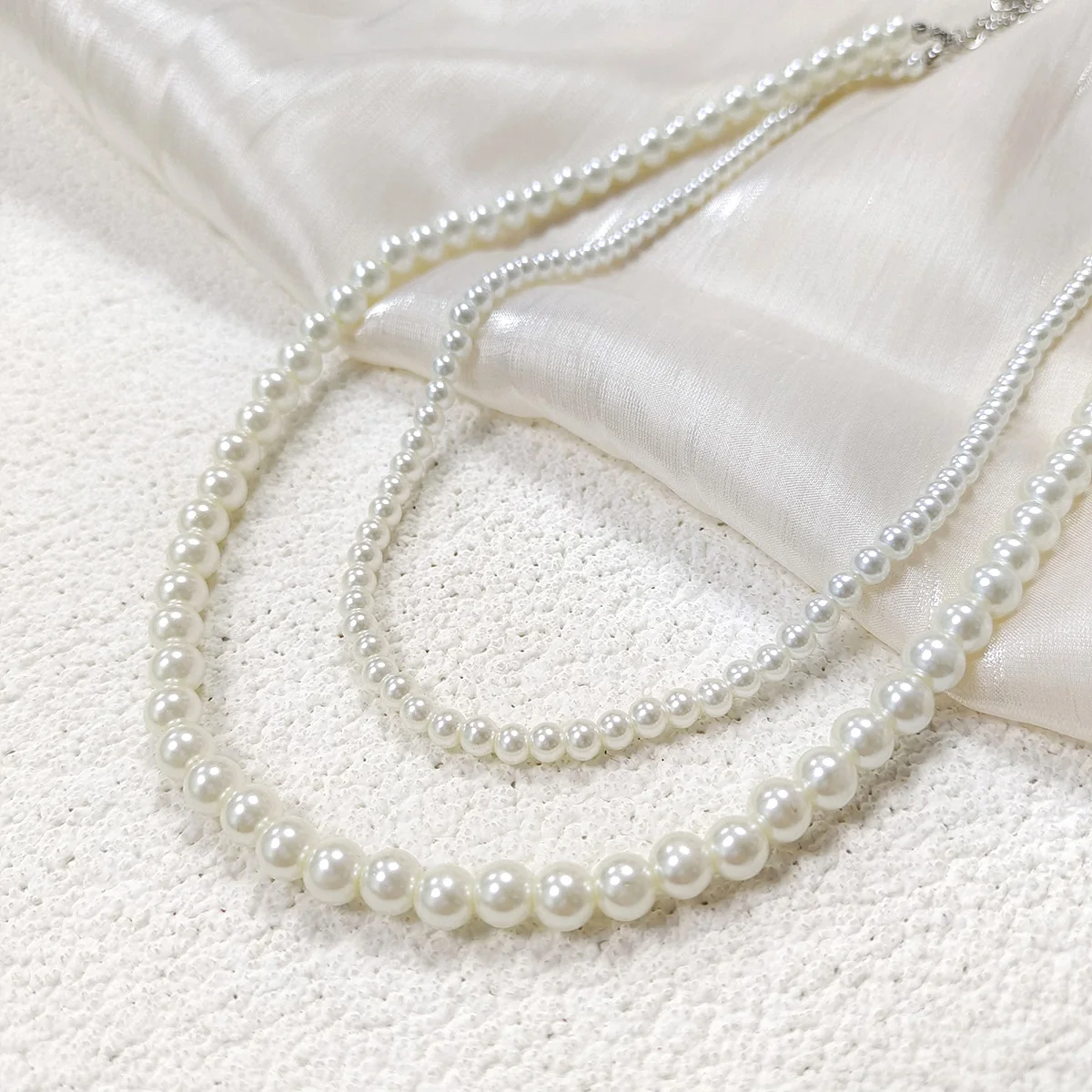 Elegant simple double-layer imitation pearl necklace women's necklace 2024 new wedding bride party jewelry gift