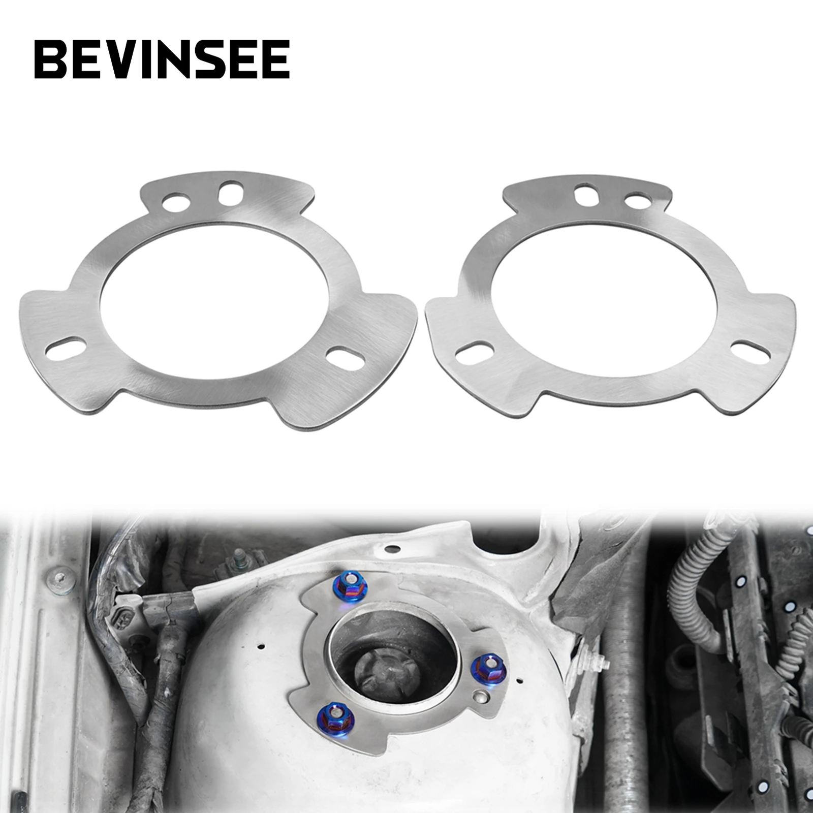 

BEVINSEE Front Shock Tower Reinforcement Plates for BMW E46 323i 325i 328i 330i 320i 323Ci 325Ci 325Xi 328Ci 330Xi 2002-2006