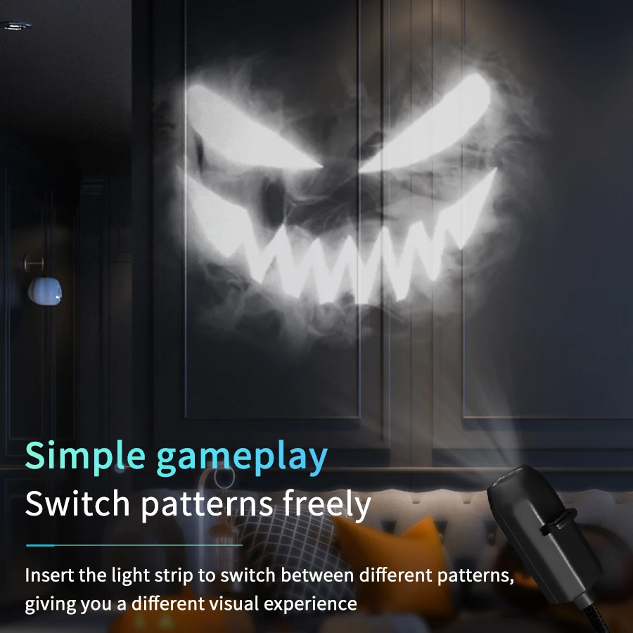 USB Plug Projection Light Adjustable Halloween Theme Indoor Ceiling Projection Light Wall Ambient Light Holiday Decoration Light