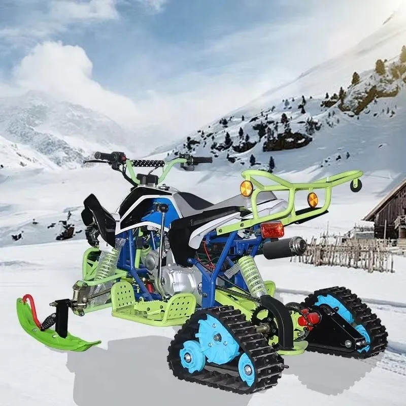 Kids Snowmobile 125cc 4-Stroke Electric Start Gas ATV Snow Scooter Winter Sports Ride-On Vehicle for Children