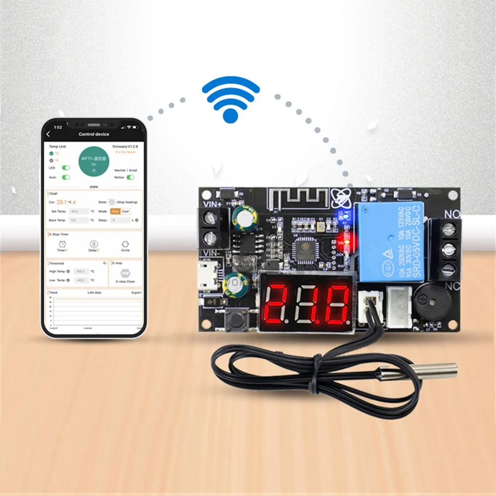 XY-WFTX zdalny termostat WIFI moduł kontroli temperatury NTC 10K 0.5M przełącznik przekaźnikowy moduł regulatora temperatury