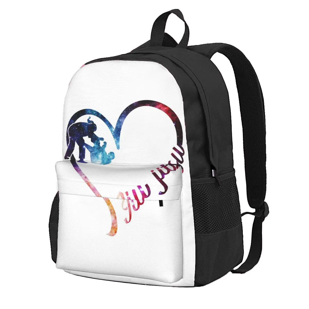 Galaxy Jiu Jitsu Heart Student Backpack School Bag Hiking Travel Daypack for Boys Girls Fashion Bookbag Shoulder Bags