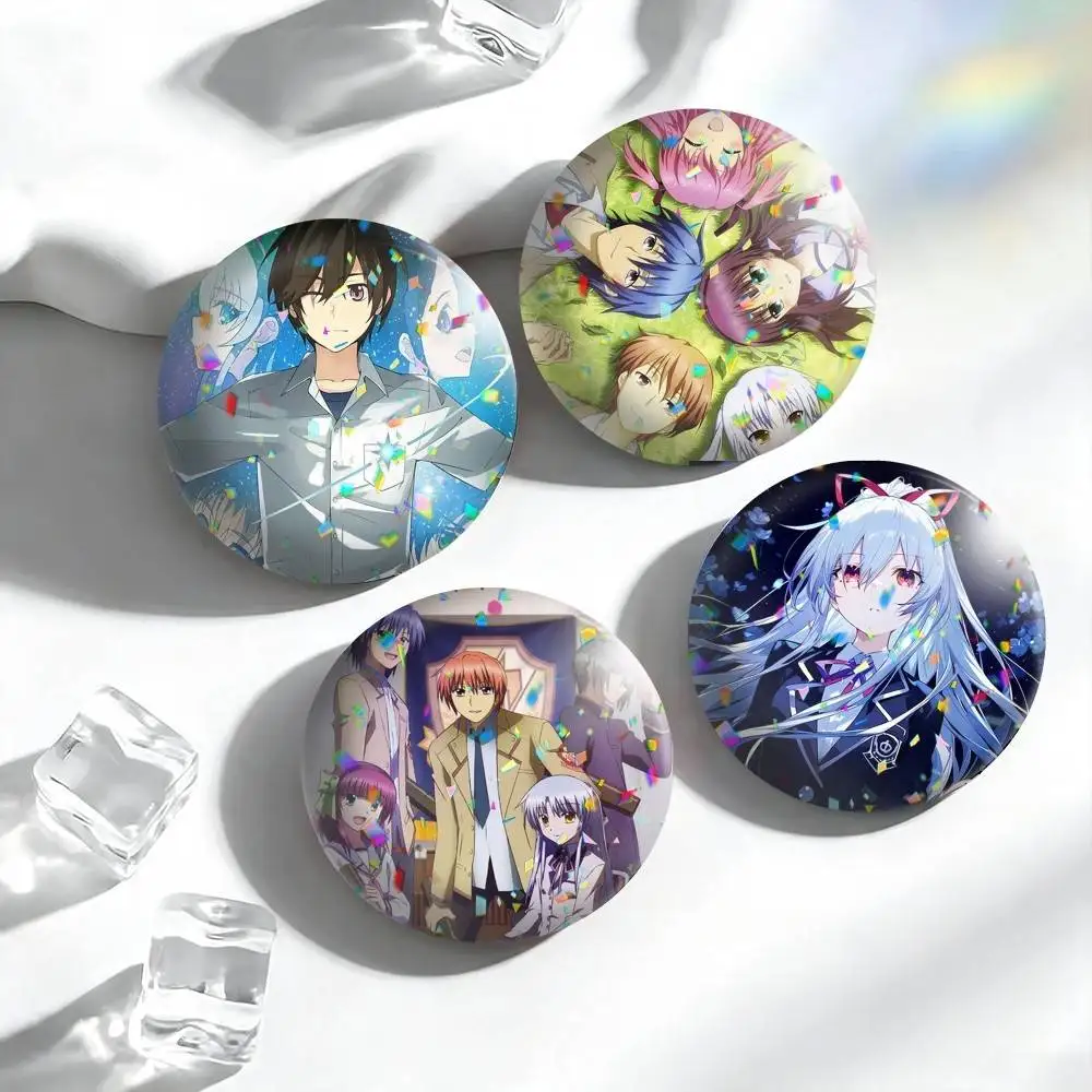 Anime a-Angel-Beats  25 32 44 58 75mm Badges Personalized Round Brooches Pins Accessory Gift