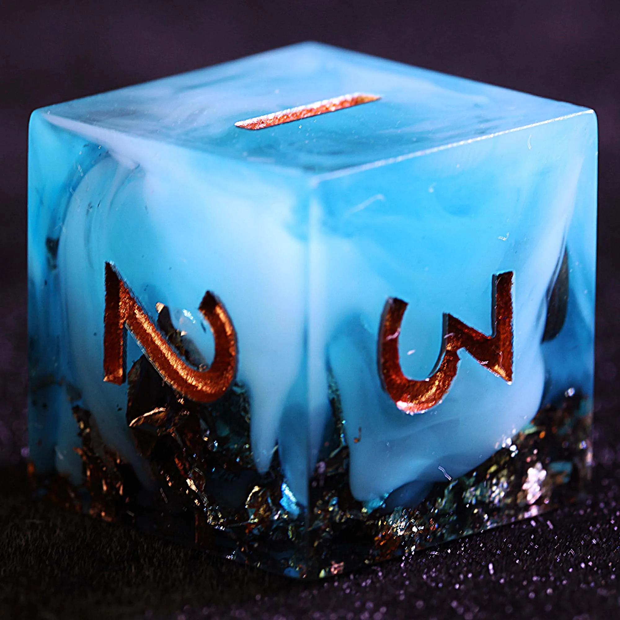 9 نرد راتينج متعدد السطوح DD مجموعة رقائق ذهبية سحابة السماء الزرقاء #3