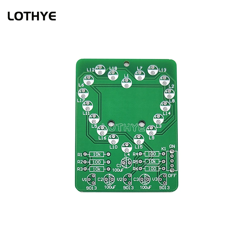 LED Cardioid Flow Water Flashing Light Kit Love Light Diy Electronic Production Kit Heart Shaped Lamp Kit Fun Welding Practice