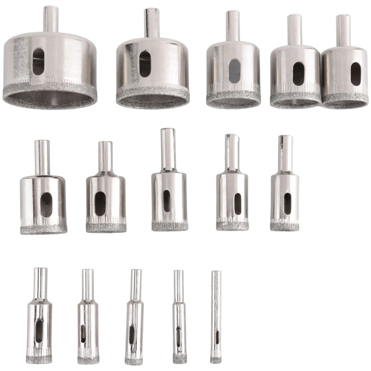 Trending Now Diamond Hole Saw Kit 17PCS Drill Bits Sets with Double Suction Cups Guide Jig Fixture From 4mm-83mm Hollow Drill