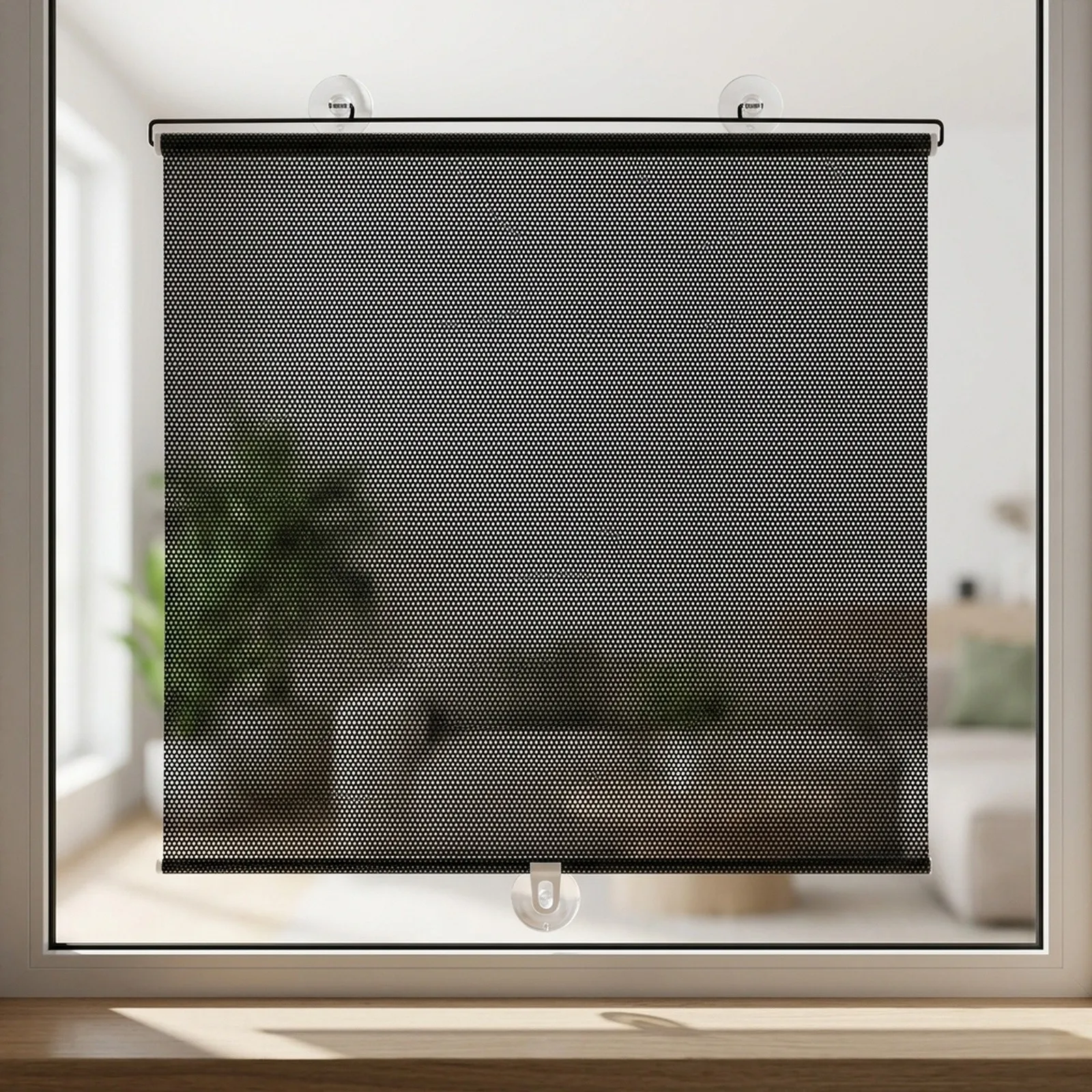 Retractable roller blinds easy installation without punching strong sun protection for and car use Retractable