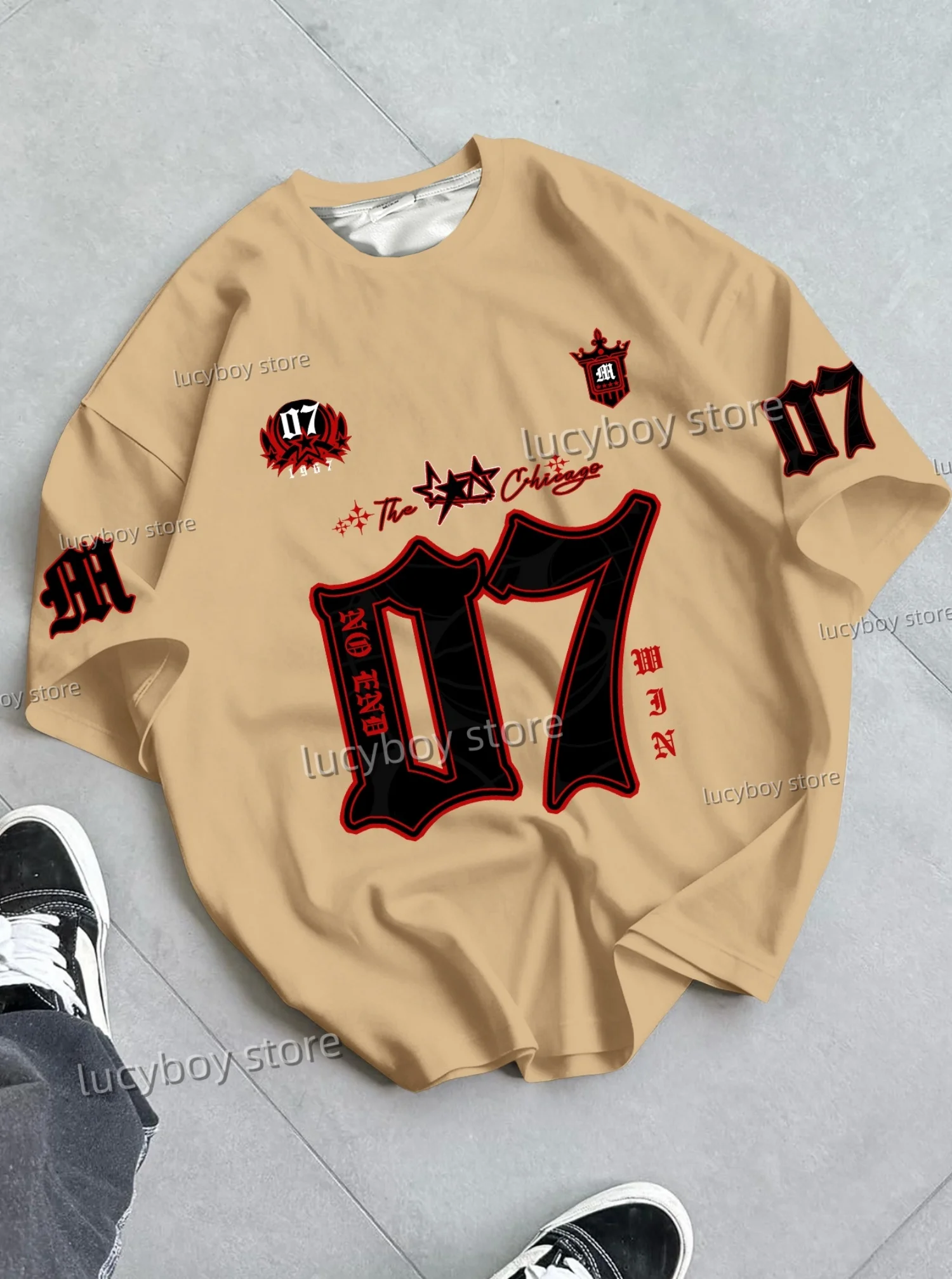 

2026 New No.7 &NO.23 Print Men T-Shirt Man Short Sleeves football Jersey T-Shirt Vintage Plus Size Sport Daily Tees Men Clothing