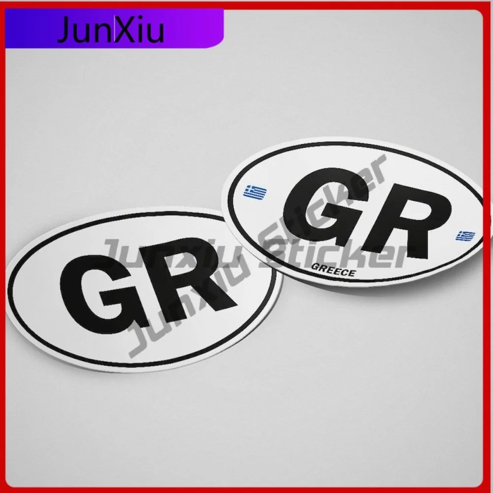 

Greece Flag Sticker Oval-shaped White and Black Country Creative Motorcycle Helmet Car Bumpers Anti UV Waterproof Vehicle Decor