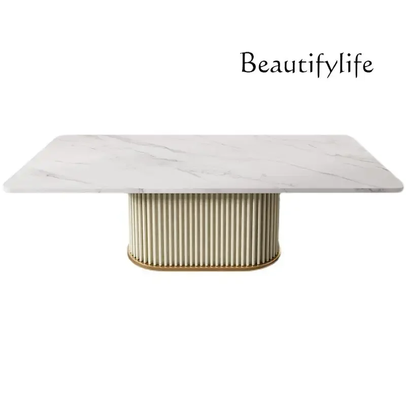 

French rock slab coffee table living room household small apartment rectangular coffee table