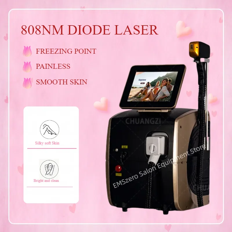 

3 waves IPL Professional Diode Ice Titanium Laser Body Hair Removal Machine Portable 808 755 Alexandrite Device Permanent 2025