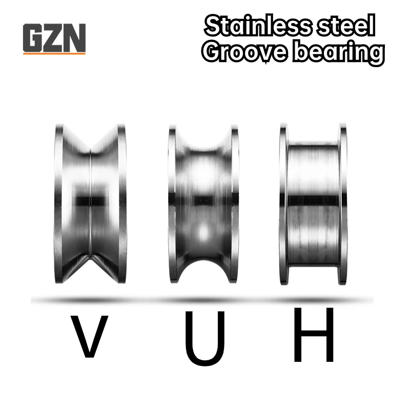 5PCS Stainless Steel 440 Micro Bearing with Groove Pulley V-U H-type SZV2-10 SZU3-12 4-12 3-4-14 6-16 SZH3-11 Winding Machine