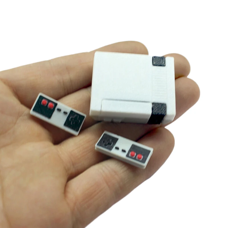 1 set poppenhuis mini-gameconsole miniatuur spelhandvat model gamepad simulatie draadloze gamecontroller poppenhuis decor
