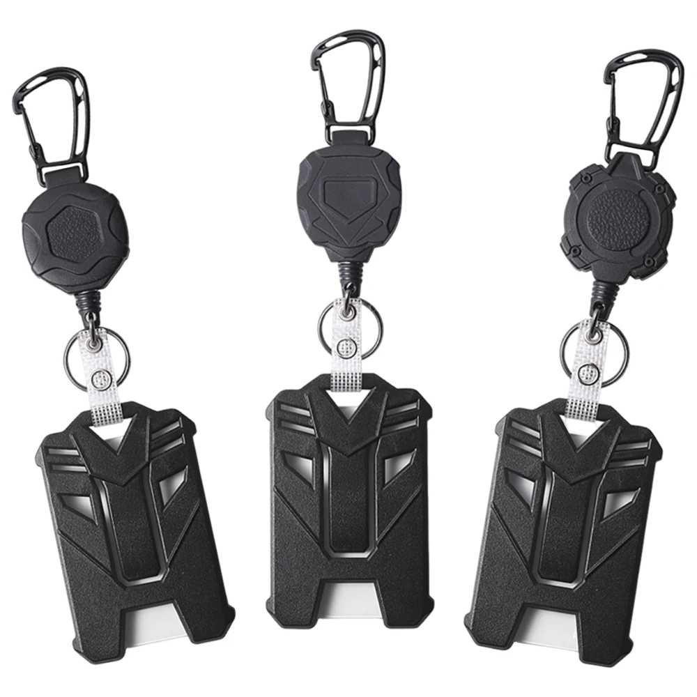 

Heavy Duty Retractable Keychain Badge Clip ID Reel Key Chain Holder Outdoor Steel Wire Spring Rope Card Clip Carabiner