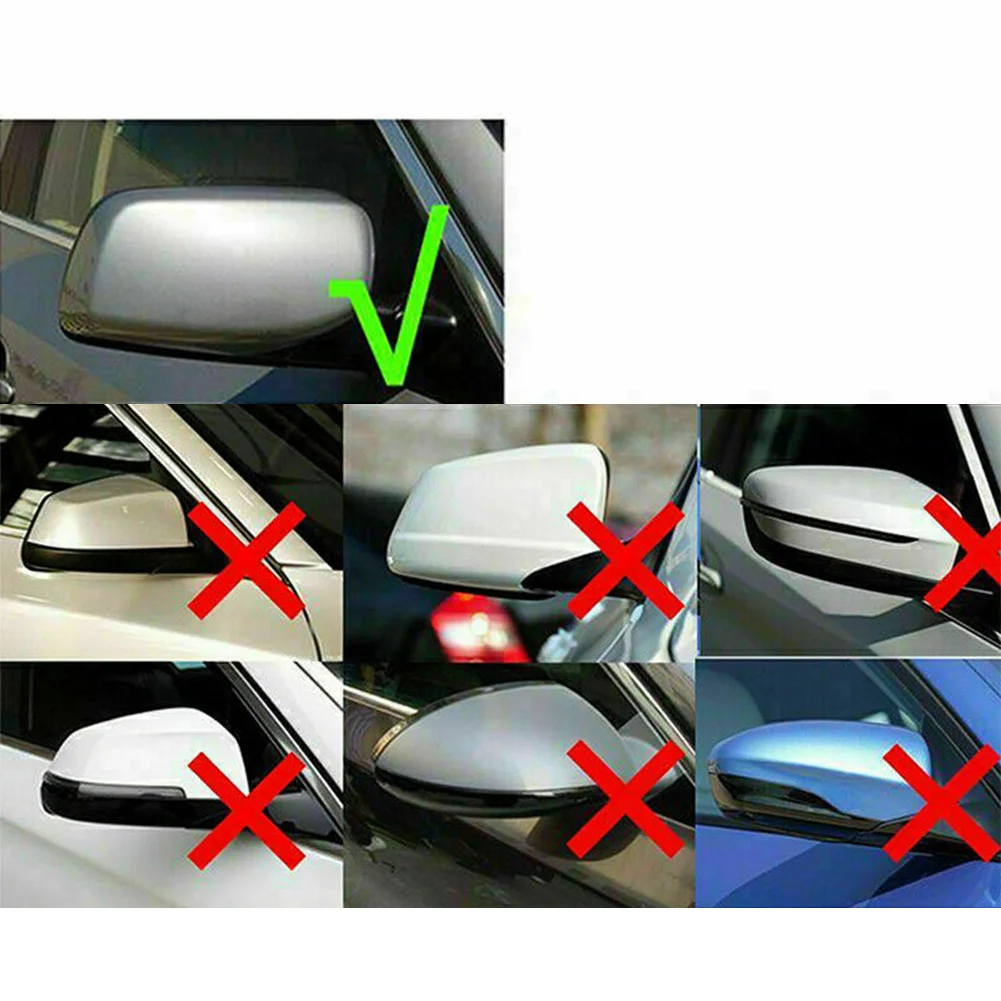 2Pcs Car Rear View Mirror Cover Trim Rearview Mirrors Cap For BMW E60 5 Series 2004 2005 2006 2007